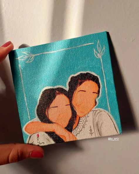 Hand Painting Friends, Canvas Painting For Friends Gifts, Small Canvas Gift Ideas, Positive Canvas Painting Ideas, Positive Paintings Canvases, Best Friend Canvas Painting, Best Friend Painting Ideas Canvases, Paintings For Best Friends, Painting For Best Friend