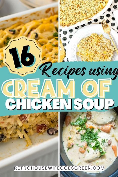 Soup Making, Campbells Soup Recipes, Cream Soup Recipes, Creamy Chicken Recipes, Creamy Chicken Soup, Easy Chicken Breast, Recipes Using Cream, Oven Chicken, Chicken Pot Pie Recipes