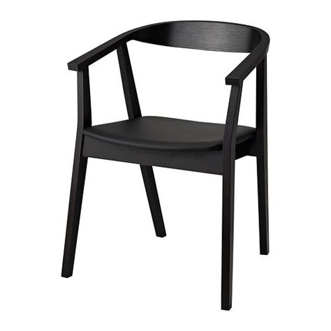 IKEA STOCKHOLM Chair Black The softly curved back, armrests and walnut veneer together give the chair a warm and welcoming look. Ikea Stockholm Chair, Ikea Dining Chair, Dining Room Chairs Ikea, Ikea Dining, Ikea Stockholm, Black And White Chair, Black Dining Room Chairs, Leather Dining Room Chairs, Black Dining Room