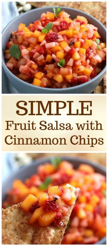 Easy Fruit Salsa, Fruit Salsa Recipe, Summer Appetizers Easy, Awesome Appetizers, Summer Potluck, Salsa Recipes, Salsa Fresca, Cinnamon Chips, Fruit Salsa