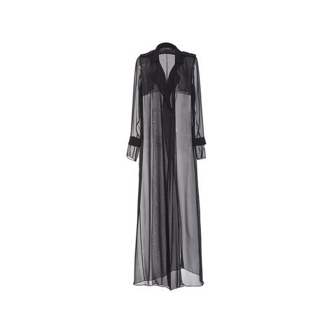 Sheer Coat, Transparent Coat, Chiffon Coat, High End Wedding, Black Duster, Sally Lapointe, Chiffon Jacket, Full Length Coat, Kaftan Style