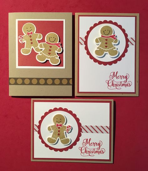 CTMH Gingerbread Friends Diy Christmas Cards Gingerbread Man, Gingerbread Man Cards Christmas, Gingerbread Man Christmas Card, Gingerbread Cards Handmade, Gingerbread Friends, Gingerbread Cards, Homemade Holiday Cards, Winter Scrapbooking, Christmas Cards Kids