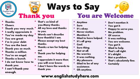 Ways to Say Thank You and You Are Welcome Welcome Words, Other Ways To Say, Teaching English Grammar, Essay Writing Skills, Conversational English, English Vocab, Learn English Grammar, Good Vocabulary Words, Good Vocabulary