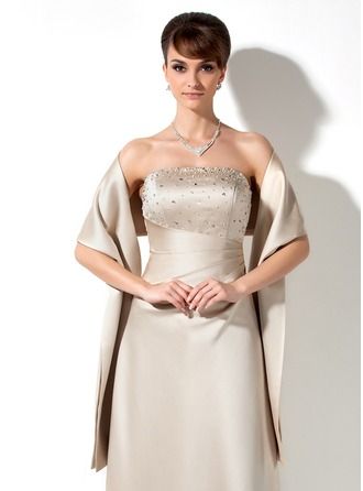 Sheath/Column V-neck Knee-Length Stretch Crepe Cocktail Dress (016237002) - JJ's House Ruffle Beading, Special Event Dresses, Beautiful Bridesmaid Dresses, Stylish Wedding Dresses, Dress With Shawl, Satin Cocktail Dress, Satin Bridesmaid Dresses, Color Champagne, Evening Cocktail