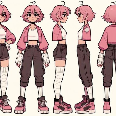 Basic Cartoon Anatomy, Simple Anime Character Design, Chill Character Poses, Character References Sheet, Anatomy Poses Female, Character Base Reference, T Pose Character Reference, Cute Cartoon Style, 2d Concept Art Character Design