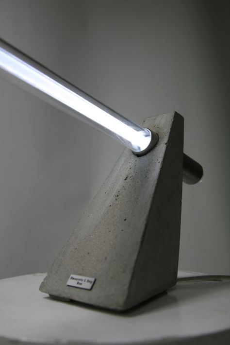 HOLY LIGHT desk lamp by Ruobing Chen at Coroflot.com Lampe Industrial, Diy Luminaire, Drukarka 3d, Concrete Light, Concrete Interiors, Light Desk, Concrete Lamp, Concrete Sculpture, Lamp Desk