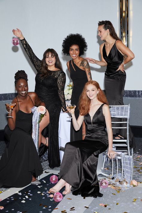 All Black Attire Wedding, All Black Wedding Guests, Black Wedding Guest Attire, Black Dress Code Wedding, All Black Wedding Party Attire, All Black Formal Attire, Black Tie Attire For Women, Black Tie Dress Code Women, Black Tie Optional Wedding Guest Dress