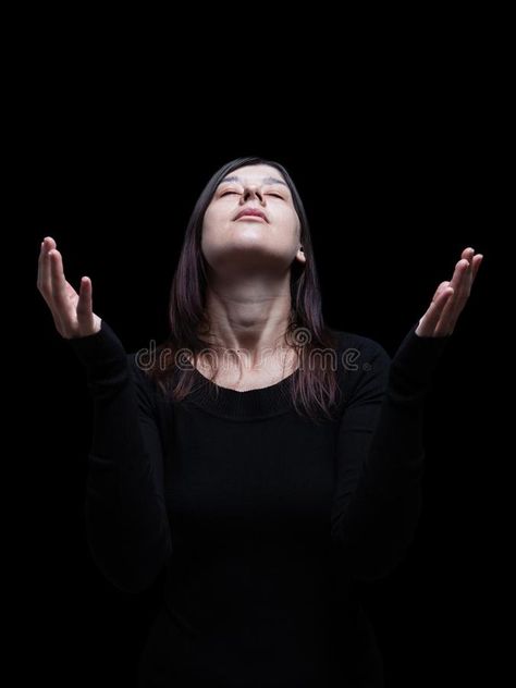 Mourning woman praying, with arms outstretched in worship to god stock photos Pose Arms Outstretched, Woman Arms Outstretched, Woman With Arms Outstretched, Praying Reference, Praying Pose Reference, Nun Cosplay, Women Praying, Woman Looking Down, Diana The Huntress