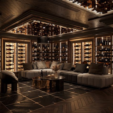 Home Bar Designs Luxury, Zigarren Lounges, Wine Room Design, Wine Cellar Basement, Home Bar Rooms, Home Wine Cellars, Bar Interior Design, Wine Cellar Design, Luxury Bar