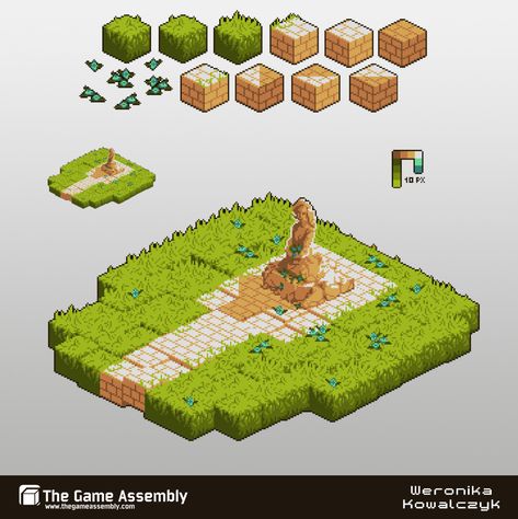 Isometric Pixel Art, Isometric Pixel, Pixel Art Landscape, Indie Game Art, Kare Kare, Piskel Art, Isometric Drawing, Pixel Art Background, Pixel Animation