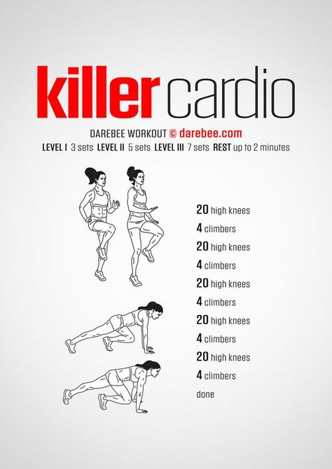 Killer Cardio Workout Cardio For Beginners, Lichaamsgewicht Training, Fitness Studio Training, Cardio Yoga, Gym Antrenmanları, Short Workouts, Workout Bauch, Cardio Workout At Home, Latihan Yoga