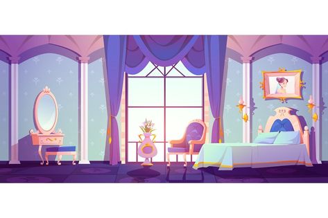 Rapunzel Room, Bed Cupboard, Princess Bedrooms, Bedroom Illustration, Royal Bed, Royal Room, Royal Bedroom, Royal Table, Indian Room