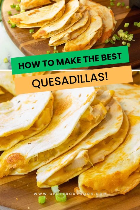 How to Make Quesadillas on the Stove How To Make A Quesadilla On The Stove, Cheese Quesadillas Easy, How To Make A Quesadilla, Oven Quesadillas, Best Cheese For Quesadillas, Best Quesadillas, Homemade Quesadillas, Chicken Quesadillas Easy, Southwestern Food