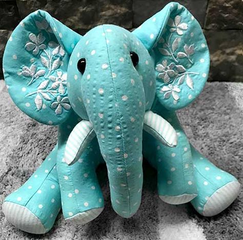 Memory Toys From Clothes, Stuffed Elephant Patterns Free Printable, Elephant Sewing Pattern Free, Memory Animals From Clothes, Memory Elephant Pattern Free, Memory Animal Pattern Free, Fabric Elephant Pattern Free, Stuffed Elephant Pattern, Keepsake Stuffed Animals