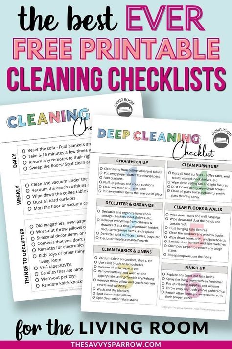 Deep Clean List For Housekeeper, Regular Cleaning Checklist, Clean House Checklist Weekly, Detailed Weekly Cleaning List, Cleaning List Printable Free, Daily Cleaning Chart For Adults, Schedule For Cleaning House, Deep Cleaning List By Room, Decluttering Checklist Printables