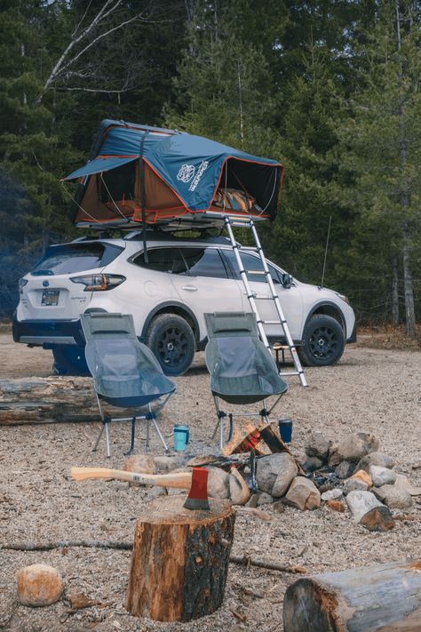 Subaru Tent Camping, Subaru Crosstrek Roof Tent, Subaru Outback Overland Build, Car Camping Rooftop Tent, Subaru Camper Conversion, Subaru Tent, Car Camping Subaru Outback, Subaru Outback Wilderness Mods, Subaru Wilderness Outback