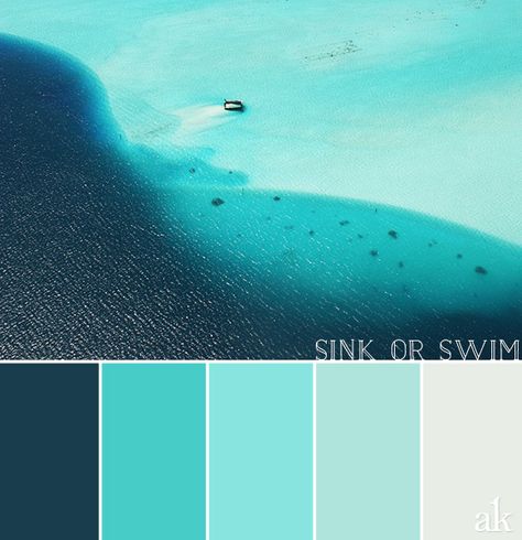 a lagoon-inspired color palette // navy, aqua, blues // Bora Bora #DestinationTrexSweeps Aqua Palette, Aqua Color Palette, Ocean Color Palette, Colour Studies, Modern Brands, Haus Am See, Colour Combos, Beach Color, Ocean Colors