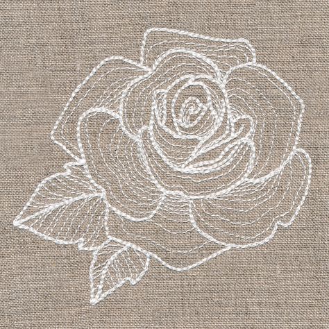 Rose Motifs Embroidery, White Rose Embroidery, Embroidery Motifs Design, Machine Embroidery Ideas, Embroidery Roses, Rose Embroidery Designs, Rose Embroidery Pattern, Embroidery Rose, Roses Embroidery