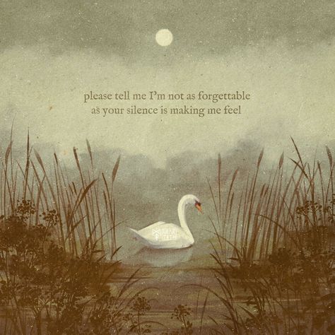 Please ~ 🦢 . . . #quote #silence #quiet #swan #lake #somber #sad #crying #forgettable #unforgettable #quietgrief #illustration #digitalart Forgettable Quotes, Swan Lake Quotes, Swan Lake Illustration, Quote Silence, Special Needs Art, Swan Quotes, Swan Aesthetic, Lake Quotes, Muslim Photos