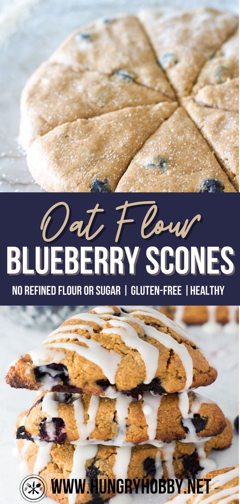 Oat Flour Scones, Oat Flour Blueberry Muffins, Healthy Scones, Oat Scones, Oatmeal Flour, Oat Flour Recipes, Oat Breakfast, Gf Breakfast, Blueberry Oat