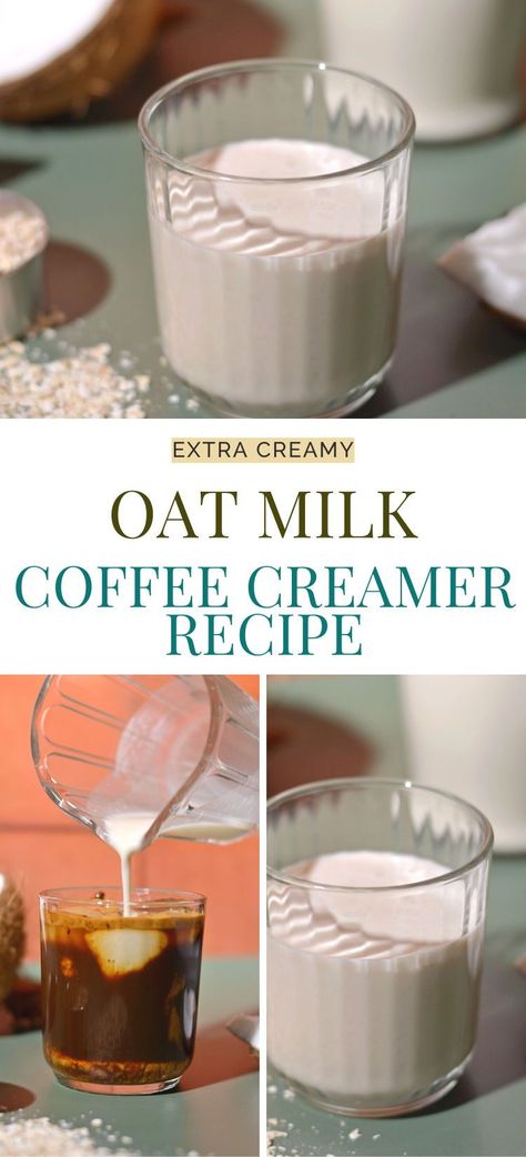 Elevate your morning coffee routine with this homemade oat milk coffee creamer. It's not only extra creamy but also completely oil-free! Make the perfect morning cup of coffee, customized to your liking with just a handful of simple ingredients. Diy Coffee Creamer With Oatmilk, Oat Milk For Coffee, How To Make Oat Milk Creamer, Homemade Creamy Oat Milk, Nondairy Creamer Recipes, Oat Coffee Creamer, Oat Creamer For Coffee, Homemade Oat Creamer, Oat Milk Vanilla Coffee Creamer