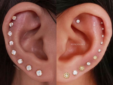 Fully Pierced Ears, Full Ear Piercings, Pretty Ear Piercings, 100 Human Hair Extensions, Pandora Avatar, Types Of Piercings, Piercing Ideas, Ear Piercing, Piercing Tattoo