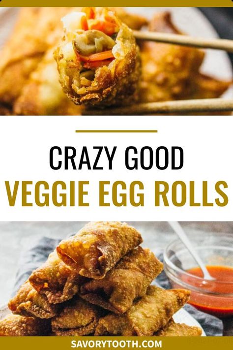 Easy Egg Roll Recipe, Egg Rolls Baked, Veggie Egg Rolls, Vegetarian Egg Rolls, Vegetable Egg Rolls, Asian Soup Recipes, Vegetarian Appetizer, Lenten Recipes, Savory Dinner