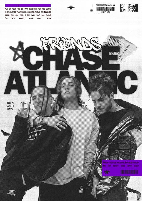 Chase Atlantic Music Poster, Room Posters Chase Atlantic, Chase Atlantic Posters Aesthetic, Black And White Chase Atlantic, Chase Atlantic Room Decor, Chase Atlantic Poster Prints, Chase Atlantic Collage, Chase Atlantic Cover, Chase Atlantic Art