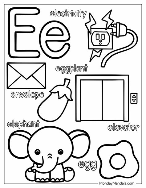 20 Letter E Coloring Pages (Free PDF Printables) Abc Coloring Book Free Printable, The Color Of Us Activities, E Projects Preschool, Car Tracing Worksheet, Letter E For Toddlers, Letter E Lesson Plans For Preschool, Letter A Words And Pictures, Bible Alphabet Preschool, E Letter Crafts For Preschool