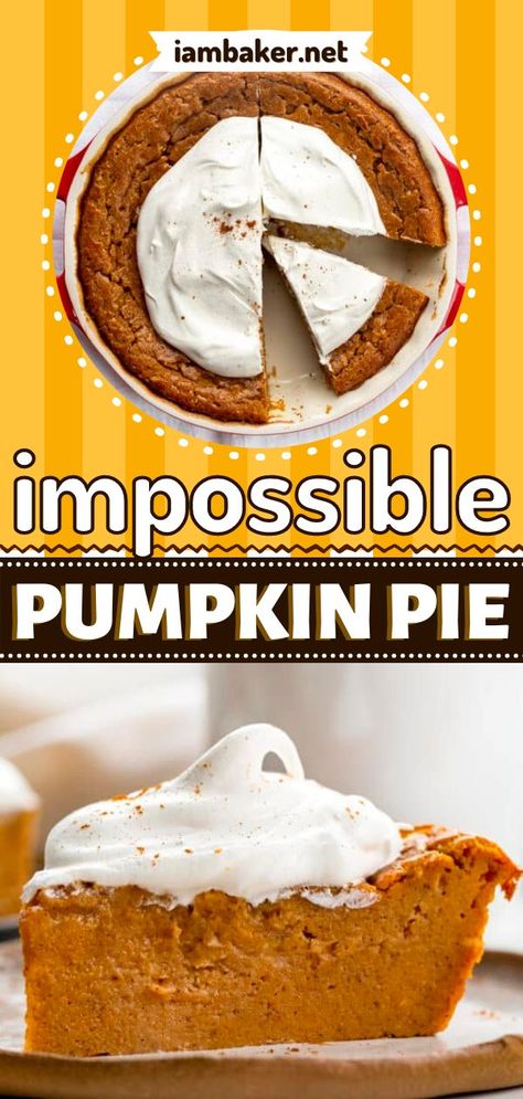 Pumpkin Impossible Pie, Bisquick Crustless Pumpkin Pie, Blender Pumpkin Pie, Bisquick Pumpkin Pie, Impossible Pumpkin Pie Recipes, Impossible Pumpkin Pie Bisquick, No Crust Pumpkin Pie Recipes, Crustless Pie Recipes, Crustless Pumpkin Pie Easy