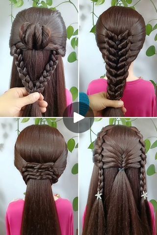 Simple Hair Styles For Girls Easy, Cute Simple Hairstyle, Hear Style, Short Hair Back, Simple Hairstyle, Crochet Purse Pattern Free, Cute Simple Hairstyles, Hairstyle Tutorials, Purse Pattern