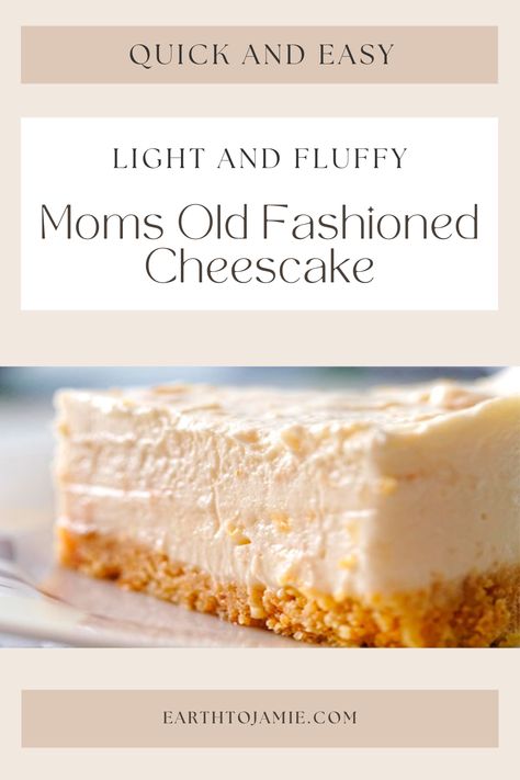 A delicious light and fluffy slice of Moms old fashioned no bake cheesecake. Old Fashioned Cheesecake Recipe, Vintage Cheesecake, Cheese Cake Recipe, Type Of Cheese, Lemon Jello, Canned Cherries, Baked Cheesecake Recipe, Glass Baking Dish, Graham Cracker Crust