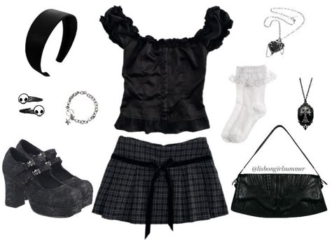 Dark Coquette, Alt Clothes, 2000s Clothes, Grunge Goth, Alternative Outfits, Horror Game, Gothic Lolita, Visual Kei