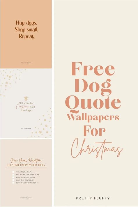 Download your free Christmas dog quote wallpaper and screensaver here. Available for Apple and Android mobile devices, laptops, PCs and iMacs, these adorable freebies are brought to you by Pretty Fluffy - the ultimate lifestyle destination for dog lovers. Christmas Quotes Dogs, Dog Christmas Quotes, Christmas Dog Quotes, Quote For Dog, Xmas Wallpapers, Christmas Dog Decor, Free Christmas Backgrounds, Christmas Dog Treats, Pet Quotes