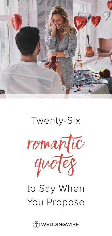 26 Romantic Quotes to Say When You Propose - Not sure what exactly to say when you pop the big question?  Read some of the most romantic quotes from TV shows and movies to get the ideas flowing on WeddingWire! Marriage Proposal Quotes, Giving Up Quotes Relationship, Romantic Ways To Propose, Propose Day Quotes, Respect Relationship Quotes, Proposal Quotes, Commitment Quotes, Most Romantic Quotes, Connection Quotes