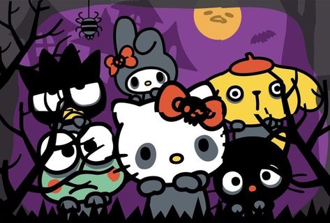 Sanrio Halloween Widget, Hello Kitty Halloween Wallpaper Desktop, Hello Kitty Halloween Widgets, Sanrio Background Desktop, Halloween Sanrio Icons, Sanrio Halloween Icon, Cute Halloween Widgets, Sanrio Halloween Wallpaper, Halloween Aesthetic Icons