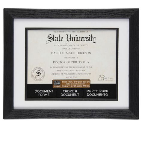 <div>Display an important document or certificate in style. This great quality frame with its do... Diploma Display, Degree Frame, Picture Gallery Wall, Document Frame, 8x10 Picture Frames, Diploma Frame, Black Gold Jewelry, Light Work, Picture Frame Shop