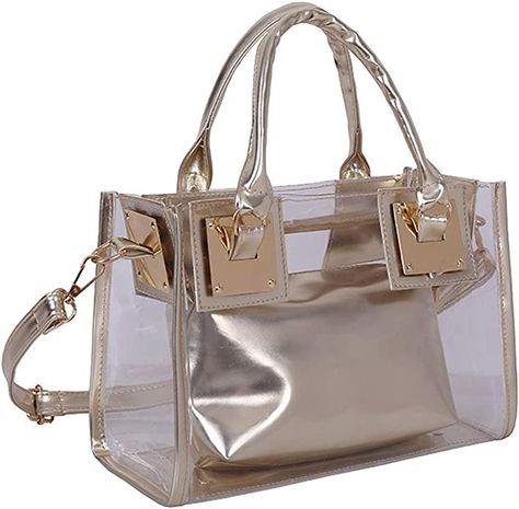 As an Amazon Associate I earn from qualifying purchases. Clear Beach Bag, Jelly Purse, Clear Handbags, Clear Purses, Jelly Bag, Gold Shoes, Card Bag, Clear Bags, Big Bags