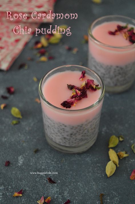 Rose Chia Pudding, Quick Puddings, Floral Recipes, Seeds Recipes, Chia Recipes, Ginger Cocktails, Chia Pudding Recipe, Healthy Foods To Make, Seed Recipes