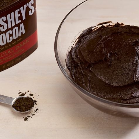 This quick and easy homemade dark chocolate frosting recipe is simple to follow, using only HERSHEY’S SPECIAL DARK Cocoa and a few other ingredients. Homemade Chocolate Icing, Chocolate Frosting Recipe, Dark Chocolate Frosting, Homemade Dark Chocolate, Chocolate Frosting Recipes, Chocolate Pie Recipes, Hershey Cocoa, Homemade Frosting, Frosting Recipe