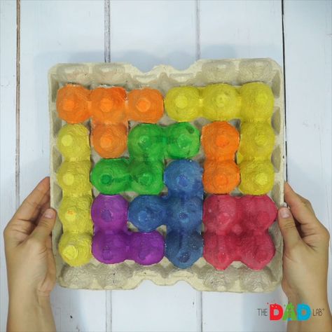 Egg Box Crafts, Egg Holder Diy, Egg Box Craft, Cardboard Puzzle, Box Puzzle, Puzzle For Kids, Diy Puzzles, Egg Carton Crafts, Puzzle Crafts