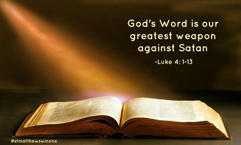 God’s Word is our greatest weapon against Satan (Luke 4:1-13). #KWMinistries Psalm Of Life, What Would Jesus Do, Bible Translations, Scripture Reading, Jesus Christus, The Word Of God, John The Baptist, Books Of The Bible, New Testament