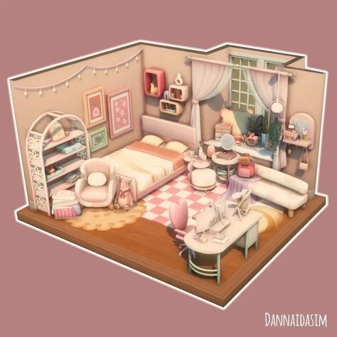 Sims 4 Cute Bedroom, Sims Room Decor, Bedroom Ideas For Parents, Sims Room Ideas Bedrooms, Sims Decor Ideas, Parents Bedroom Ideas, Sims 4 Playroom, Sims 4 Decor Ideas, Sims 4 Teen Room