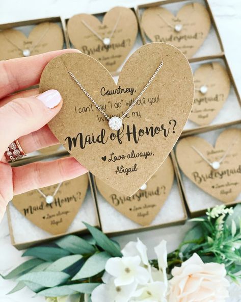 Purchase Can't say "I Do" without you! Dainty Necklaces! Bridesmaid Proposals, Asking Bridesmaids, Bridesmaid Boxes, Dainty Necklaces, Bridesmaid Box, Future Wedding Plans, Bridesmaid Proposal Box, Bridesmaid Proposal Gifts, Wedding Gifts For Bridesmaids