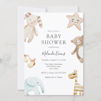 Vintage Baby Toys, Baby Shower By Mail Invitation, Baby Shower Unisex, Shower By Mail Invitation, Baby Shower By Mail, Baby Shower Invites Neutral, Shower By Mail, Baby Shower Vintage, Baby Shower Invitation Cards