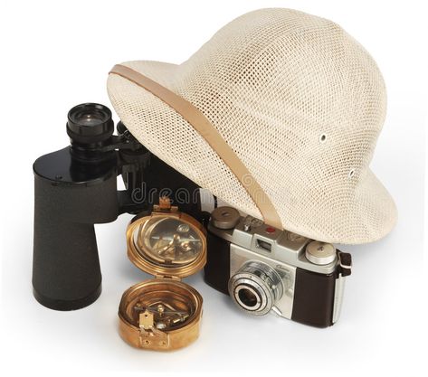 Safari Binoculars, Binoculars Illustration, Safari Birthday Party Ideas, Safari Costume, Safari Game, Themed Party Ideas, Pith Helmet, Jungle Style, Coffee Party