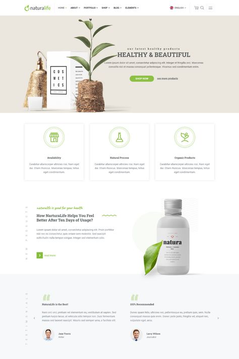 NaturaLife - Promote Health & Organic Living with this Refreshing WordPress Theme. Create a vibrant and wholesome website for your health and organic-focused business with NaturaLife. Featuring a fresh design, customizable options, and health-specific features, NaturaLife is the ultimate WordPress theme for wellness centers, organic food stores, and holistic living websites. Showcase your services, products, testimonials, and blog posts in visually appealing layouts. Biotech Website Design, Health Website Design, Website Home Page, Organic Food Store, Branding Website, Nature Life, Webpage Design, Waste Management, Branding Website Design