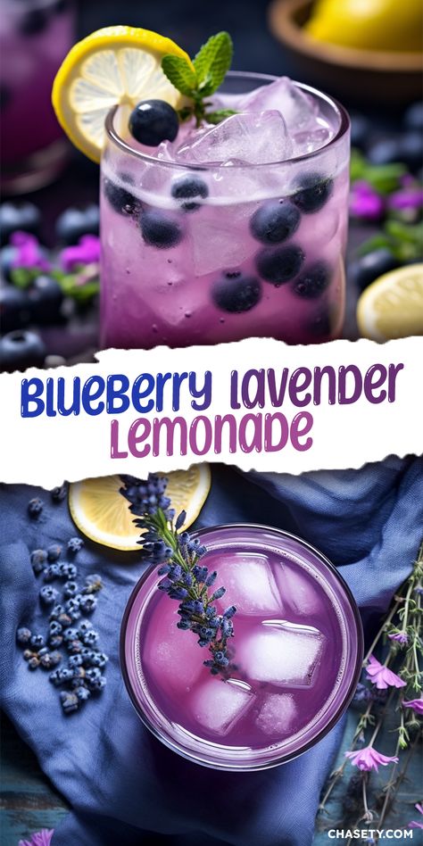 Blueberry Lavender Lemonade [15 Minutes] - Chasety Blueberry Lavender Lemonade, Homemade Lemonade Recipe, Blueberry Lavender, Easy Alcoholic Drinks, Homemade Lemonade Recipes, Best Lemonade, Lavender Recipes, Lemonade Cocktail, Drink Recipes Nonalcoholic