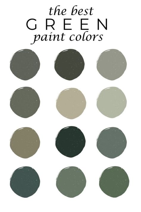 Trending green paint colors for 2024 Best Black Green Paint Colors, Bottle Green Paint Wall Colors, Kitchen With Wainscotting Paint Colors, Smokey Green Paint Colors, Green Paints For Living Room, Sw Pewter Green Bathroom, Mistletoe Benjamin Moore, Best Dark Olive Green Paint Colors, Best Bm Green Paint Colors