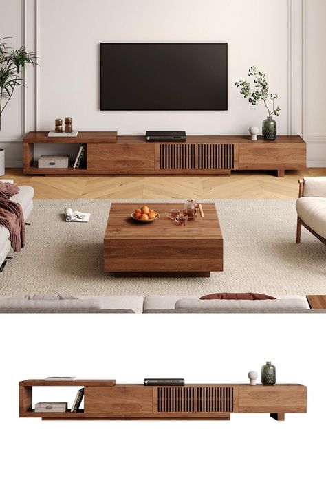 Living Room Japandi, Tv Stand Decor Living Room, Japandi Living Room, Tv Stand Decor, Japandi Living, Tv Unit Interior Design, Living Tv, Living Room Tv Unit Designs, Living Room Tv Unit